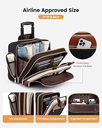 LOVEVOOK Rolling Laptop Bag 17.3