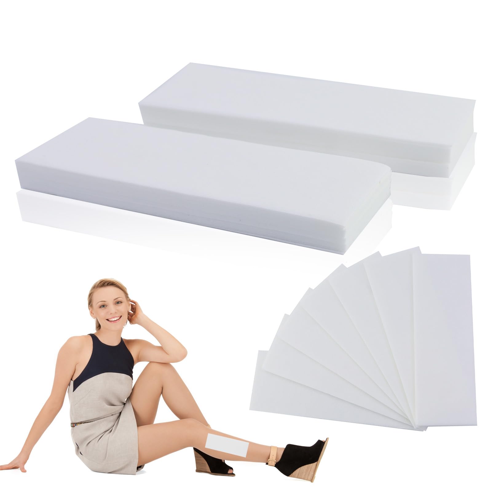 100 sztuk (7 × 21 cm) paski z włókniny do ciepłego wosku i pasty cukrowej, delikatne dla skóry i odporne na rozdarcie paski do depilacji z włókniny, do każdego rodzaju depilacji nóg, klatki piersiowej