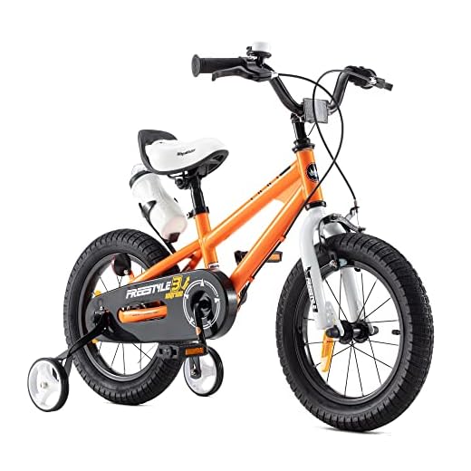 RoyalBaby barncykel pojke flicka Freestyle BMX med ryggstöd stödhjul cykel barncykel 12 tum Orange