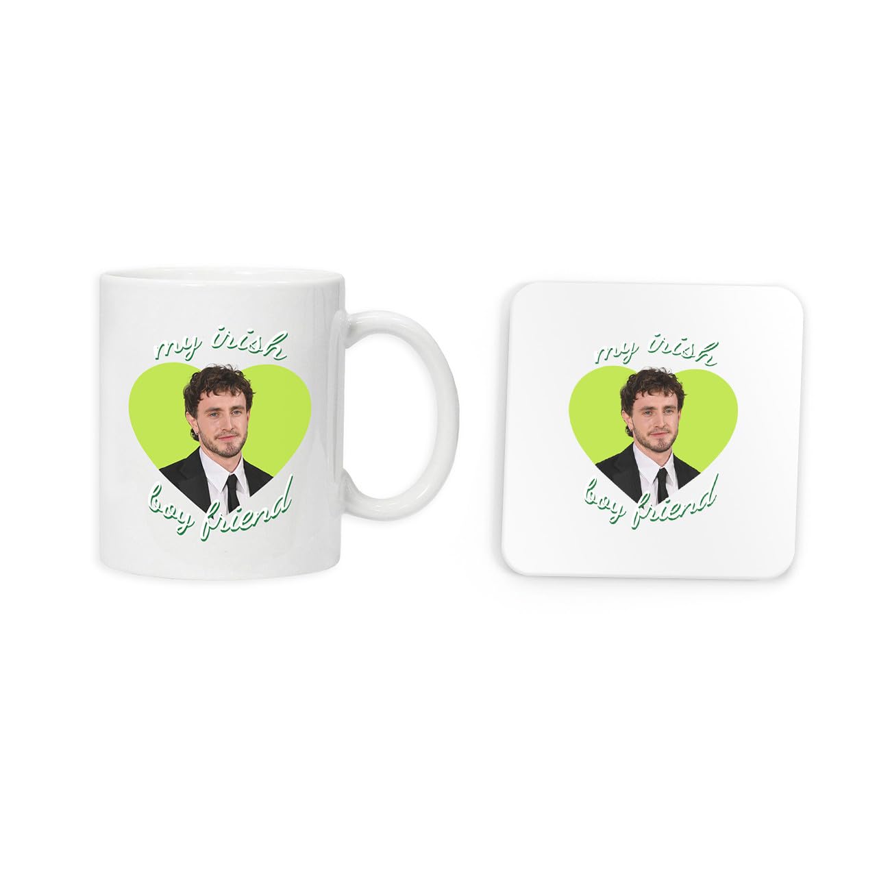 New Spirit Original White My Irish Boyfriend Paul Mescal Mug And Coaster Drinking Set Tea And Coffee Set Cute Mug And Coaster Aesthetic Fun Funny Pretty