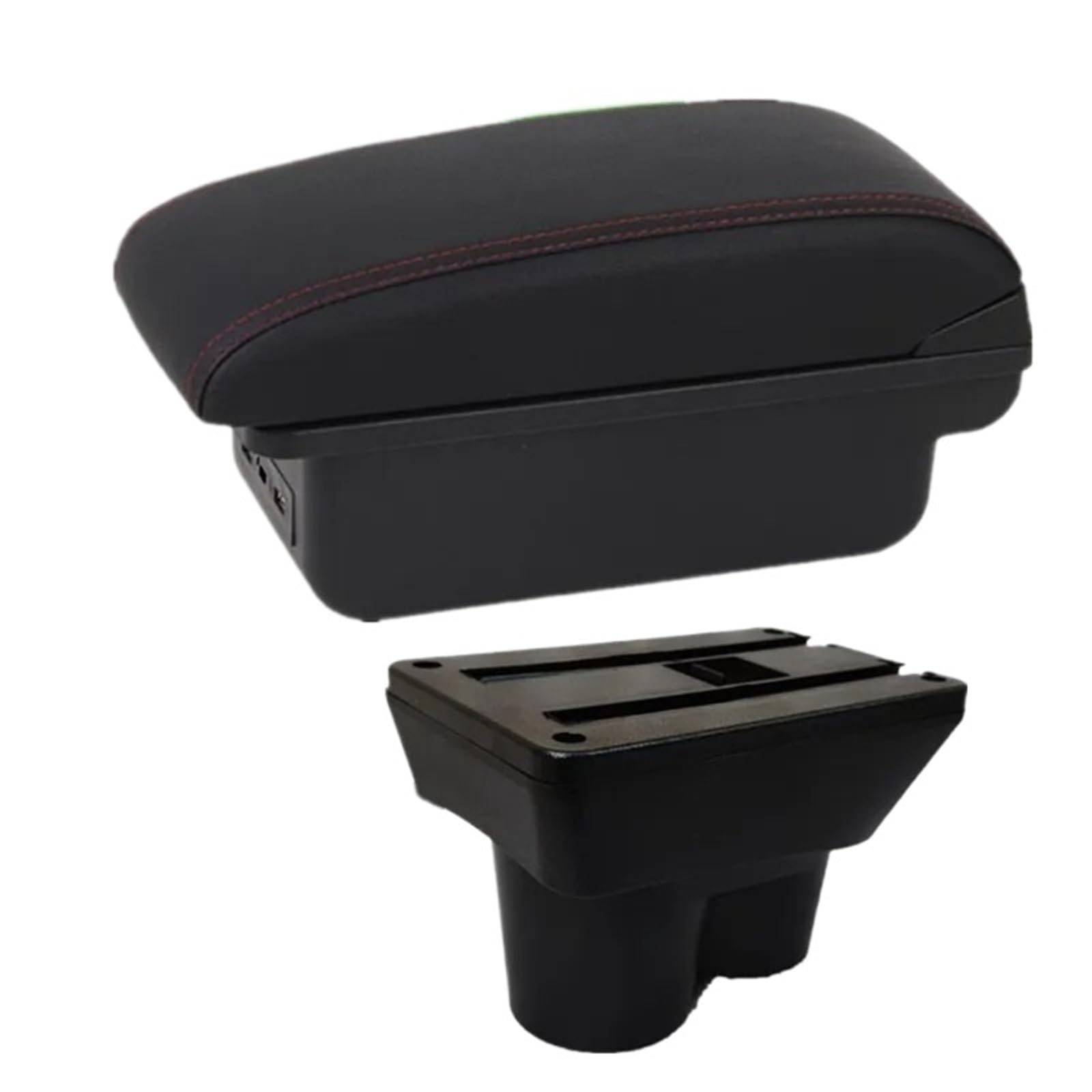 JMOLXURI Car Armrest Box For Opel For Corsa E 2014-2019 Armrest Box Car Storage With USB Interior Dedicated Retrofit Accessories Center Console(B1 red line 3USB)