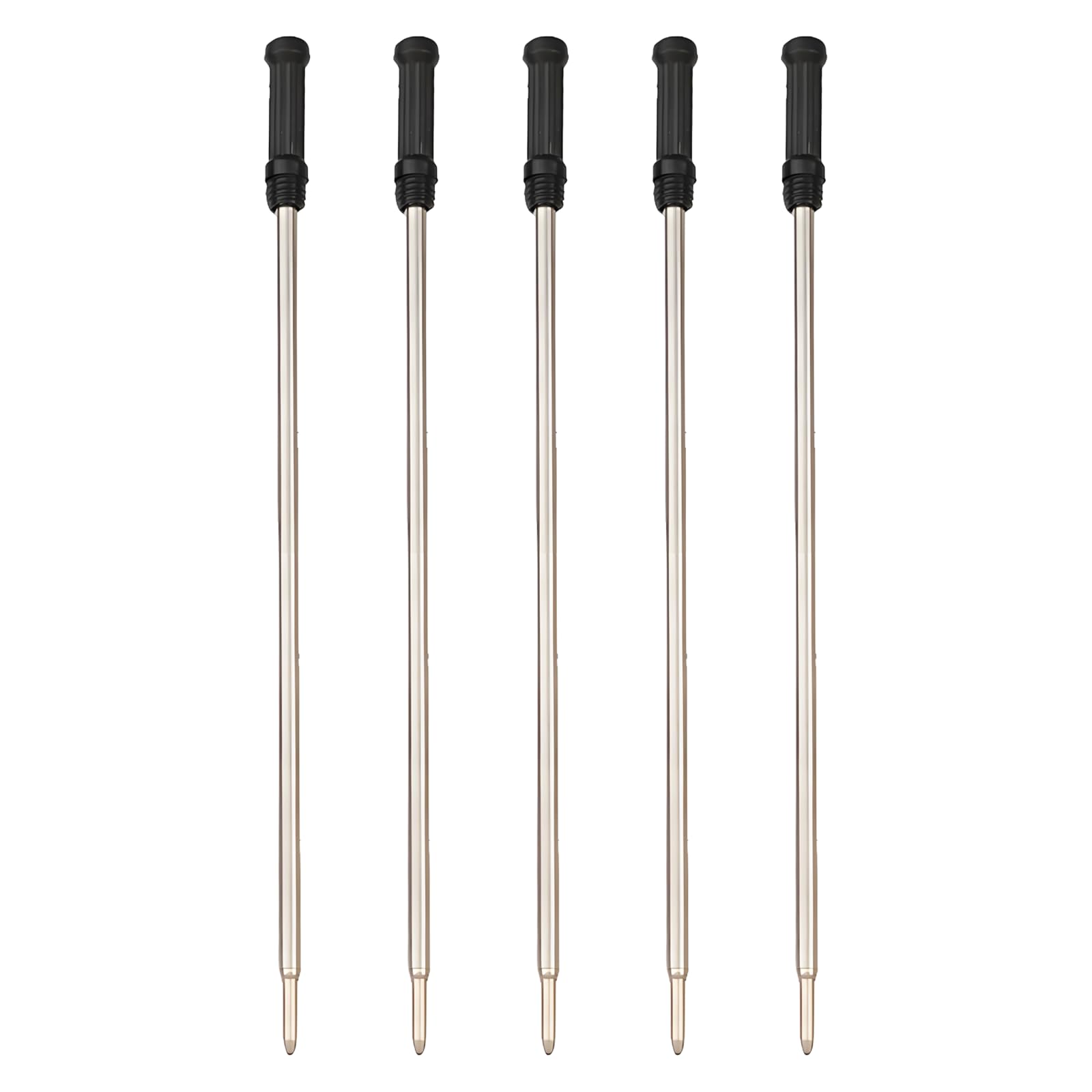 5Pcs Metal Ballpoint Pen Refills, 11.6cm Length, Black1.0mm Black Ballpoint Pen Refills Medium Point