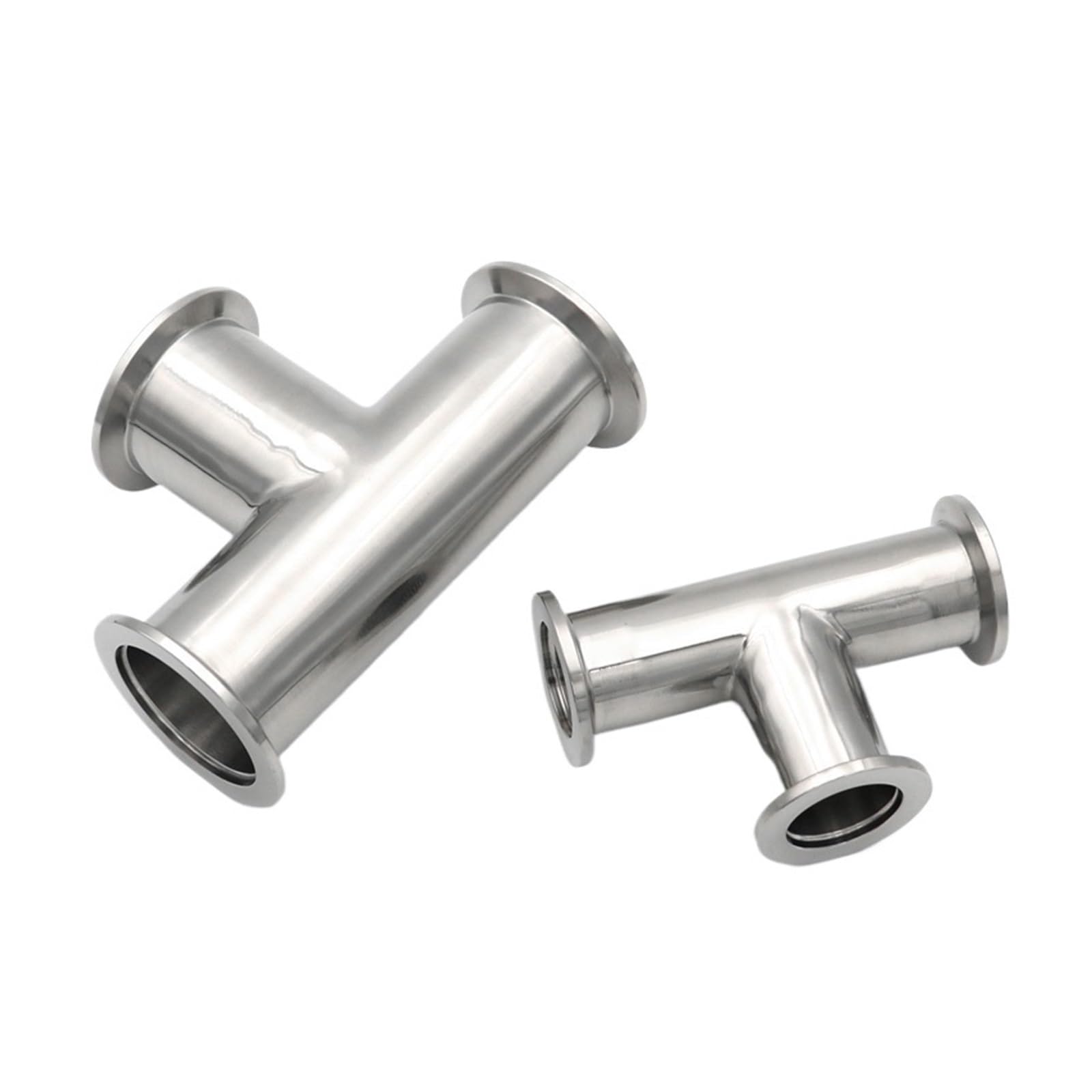 Vakuum-T-Stück 304 Edelstahl Sanitär 3-Wege KF16 KF25 KF40 KF50 Rohrverschraubung Tri-Clamp-Flansch(KF50)