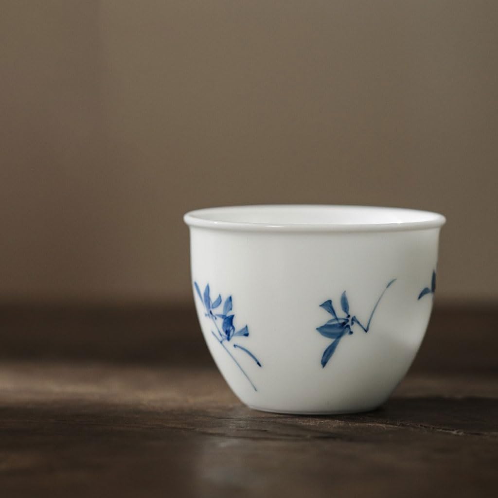GSOUL Kungfu Tea cup Men's Home Office Tea Cup Hand-painted Phalaenopsis Ceramic Jar Owner's Personal Small Tea Cups