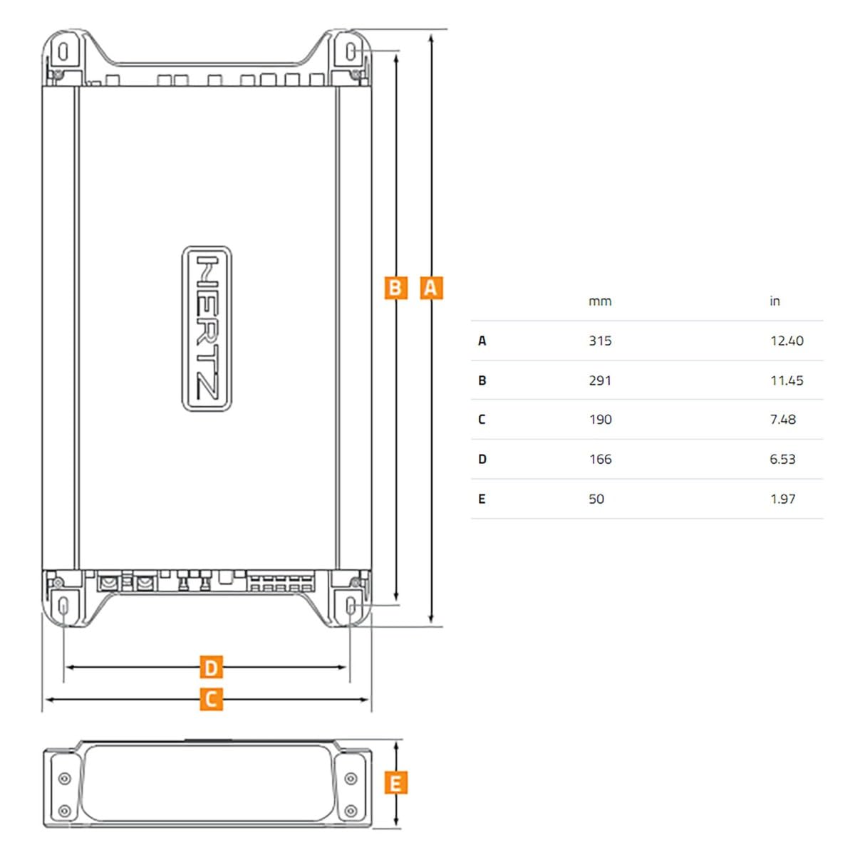 Hertz HCP 4MDK Amplificatore 4 Canali Classe D per Barca e Auto, 4x250W a 2 Ohm