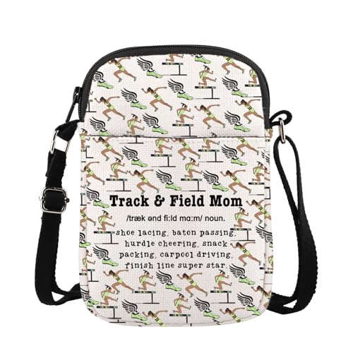 WSNANG Bolsa tiracolo Track Field Mom Gifts Zipper Gifts Running Gifts Track Field Coach Appreciates Messenger Bag, Track Field Mom, Moderno