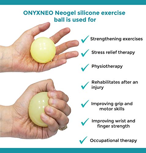 Image of ONYXNEO Neogel Silicon Palm & Hand Exercise Gel Ball, Soft (Yellow)