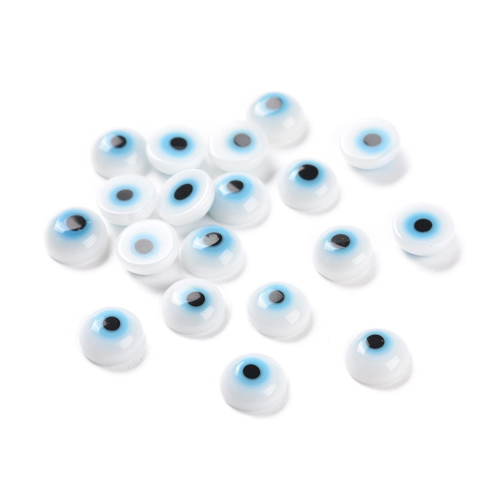 Lot de 300 cabochons ronds et plats en verre pour la fabrication de bijoux Blanc 6 mm