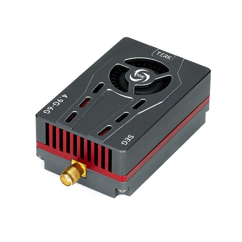 TERK Analog VTX 4.9-6 Max 10W Trasmettitore e ricevitore video in metallo FPV Collegamento adatto for la trasmissione di droni RC