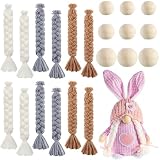 Enough to Satisfy Your Demands: this package includes 6 pairs of gnome braids and 9 pieces of gnome noses wooden balls; The combination is an ideal choice for your craft making, such as gnome crafts Delicate Workmanship: this gnome braids for craftin...
