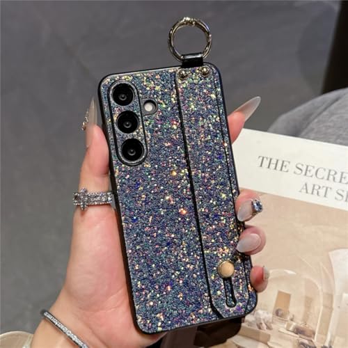 Dragonne diamant Samsung S21 étui de luxe violet foncé et strass protecteurs