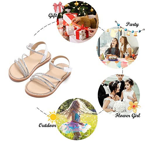 Felix & Flora Toddler Girl Sandals - Flower Girl Dress Shoes Open Toe Little Kid Summer Flats4