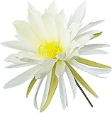 CASOTA Fleurs artificielles Plantes artificielles, 3 tiges en Soie, épiphyllum à Larges Feuilles, Fleurs Nocturnes, orchidée, Cactus (Bleu) (Couleur : Blu) (Color : Bianco)