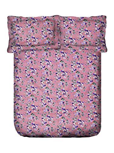 Image of Swayam Pure Cotton Double Bedsheet with 2 Pillow Covers | Size 90 x 100 inch | 160 TC | Floral Design | Soft Breathable Bed Sheet | Comfortable & Durable for Bedroom - Peach