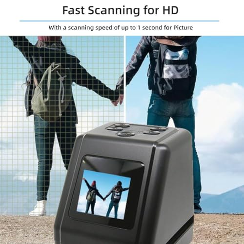 Film Slide Scanner 22MP with 2.0in TFT LCD Display Convert 135 126 110 8 mm Films Slides to Negatives Color Black White JPG Photos for Vista for