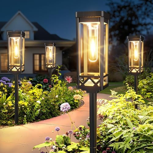 KOOPER Taller Solar Pathway Lights Outdoor, 8 Pack Upgraded Brigh...