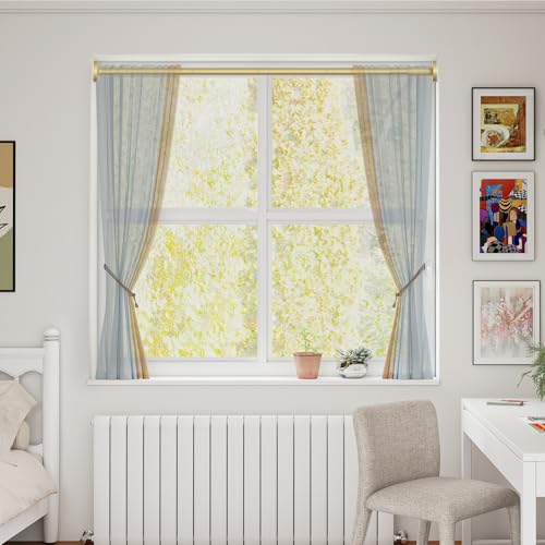 Image of Tension Curtain Rod 32-62Inch Gold Shower Rod Tension Rod Adjustable | Curtain Rods no Drilling Tension Rod for Windows,Closets,Doorway