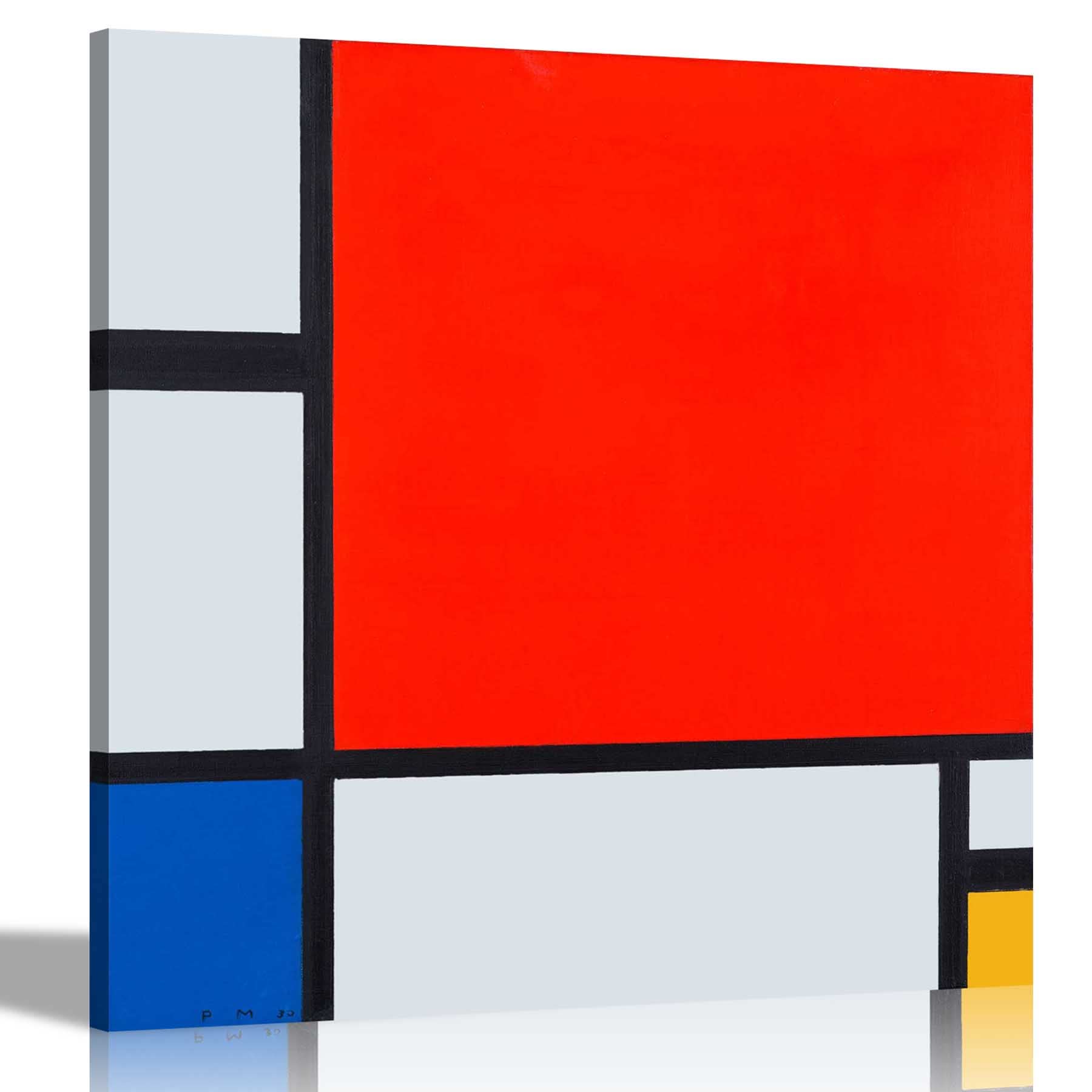 Artley Prints Composition Red Blue Yellow Composition With Red Blue And Yellow By Piet Mondrian Canvas Prints Wall Decor Oil Painting Reproduction Home Office Wallart Pictures 86 X 86 Cm (34 X 34 Inches)