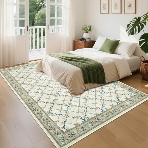 Tapete decorativo COZYLOOM 9x12 floral verde/beige miniatura 3