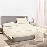 1000 Thread Count, Breathable Split King Size Cooling Sheets for Adjustable Bed, 100% Egyptian Cotton Bed Sheets, 5 Piece Ivory Split King Bed Sheets Set - Soft 2 Deep Pocket Twin XL Fitted Sheets