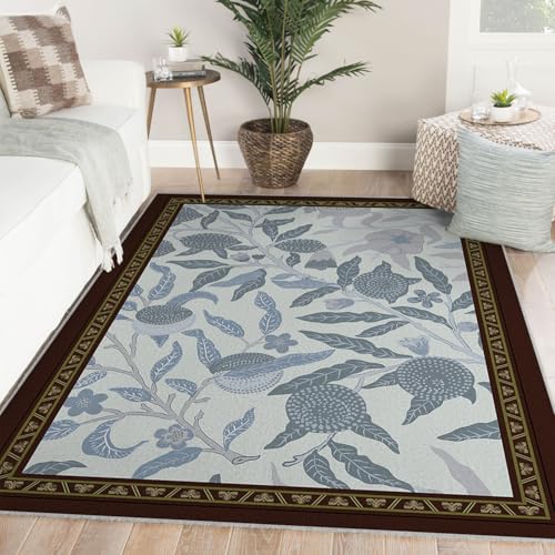 Tapis Blue Botanical Leaf moquette poil bas marron - 2