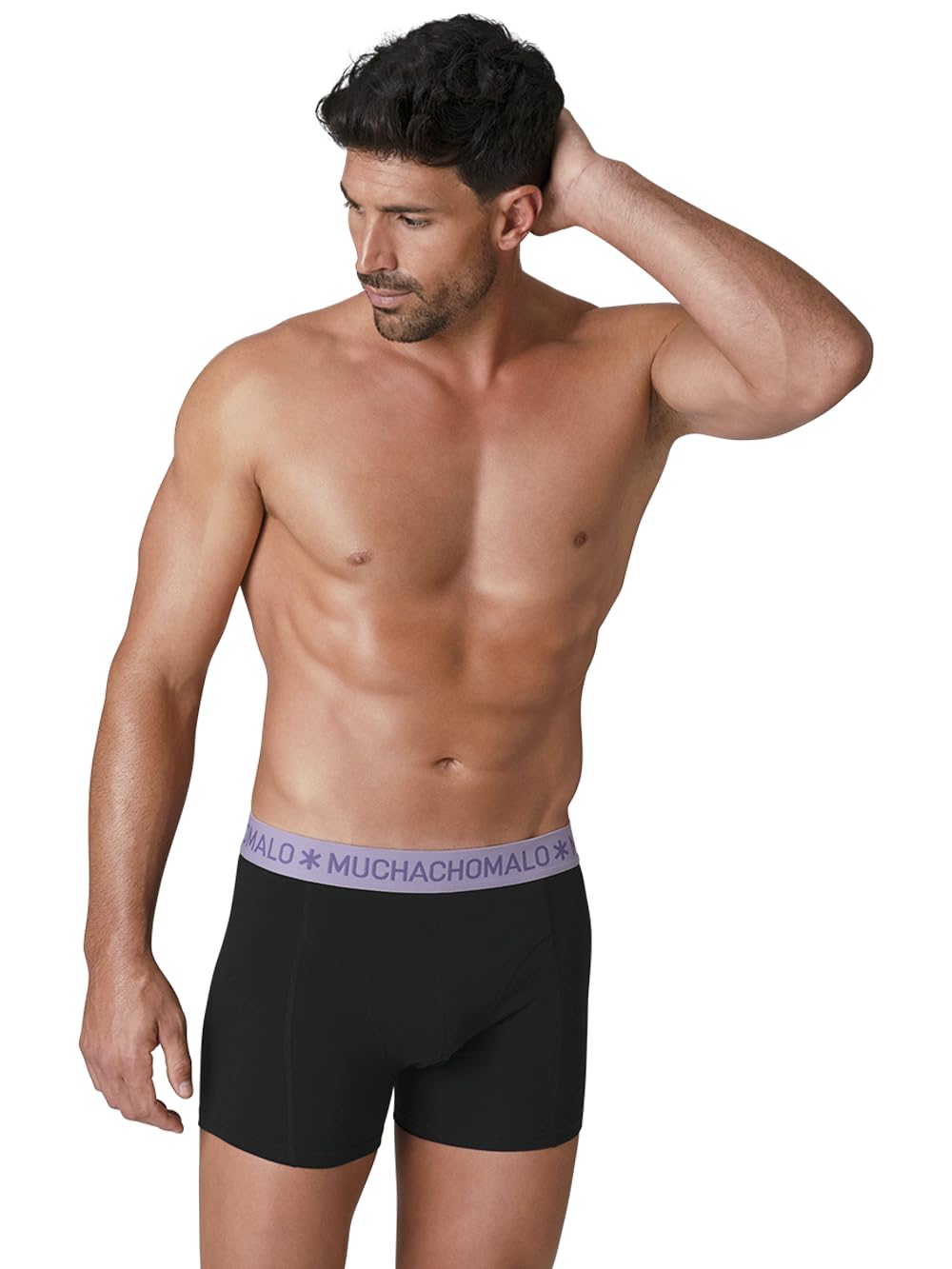 Muchachomalo Uomo Boxer 10-Pack, Tinta Unita, Cotone, Fascia Elastica