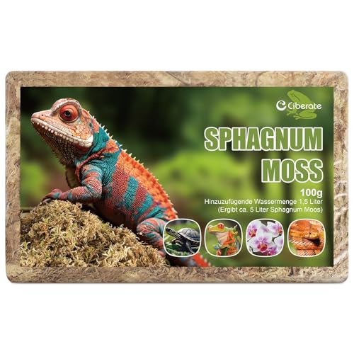 Ciberate Sphagnum Moos Terrarienmoos Ziegel für Terrarium, ideal für...