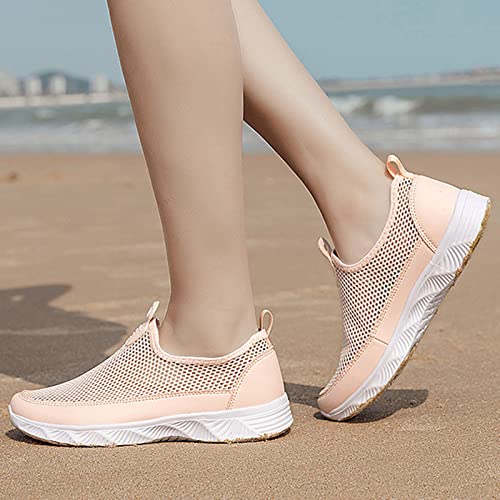 Zapatillas caminar mujer con malla transpirable de color sólido para verano 4
