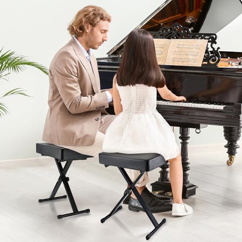 Tabouret Piano Reglable en Hauteur 50-52-54-56CM, Banc Piano avec Coussin en PU de 8CM, Banquette Piano Pliable, Siege Piano en Forme de X, Chaise Piano Tabouret de Piano Capacité Portante 100KG, Noir - Les Beatles, Paul McCartney, John Lennon, RIngo Starr, George Harrison Tabouret Piano Reglable en Hauteur 50-52-54-56CM, Banc Piano avec Coussin en PU de 8CM, Banquette Piano Pliable, Siege Piano en Forme de X, Chaise Piano Tabouret de Piano Capacité Portante 100KG, Noir – Image 3