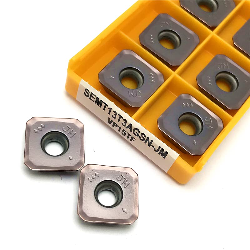Milling Insert SEMT13T3AGSN-JMUE6020 Carbide Insert Turning Tool CNC Lathe Tools Hard Alloy Turning Insert(SEMT13T3 VP15TF,10PCS)