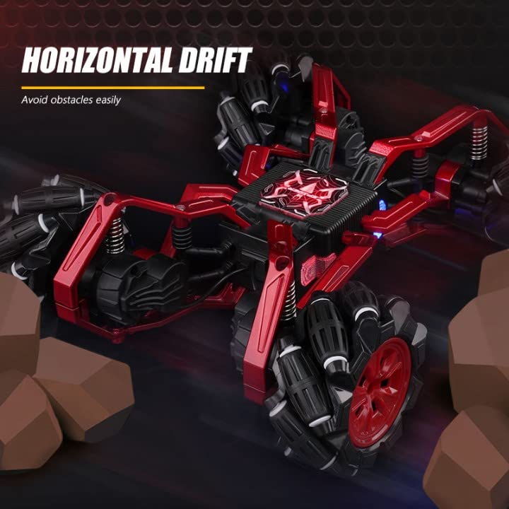 MZP Stunt Motion Metal Spider Hq 2.4Ghz 4 Wheel Drive 360 Degree Revolving Sideways Walking Spider Metal Skeleton Toy Rc Stunt Car For Kids|Multicolor 4
