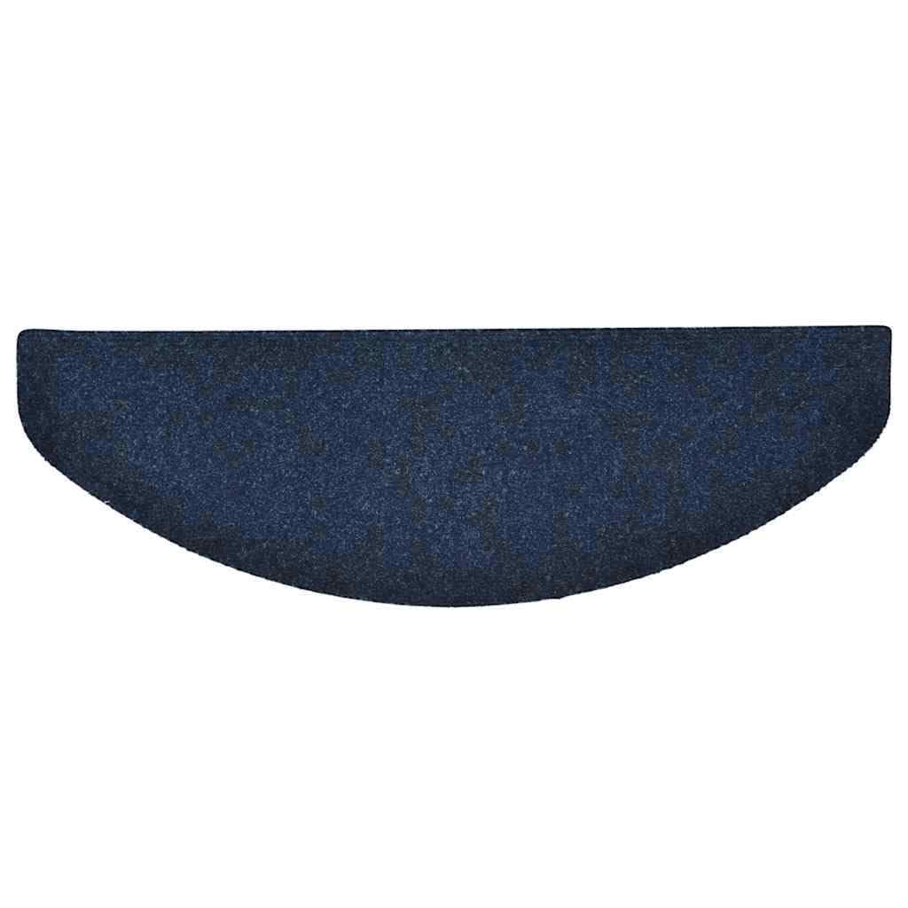 Alfombrillas autoadhesivas para escalones, 15 unidades, 65 x 21 x 4 cm, color azul marino, semicirculares, antideslizantes, con alfombrilla antideslizante para escaleras de madera, protección