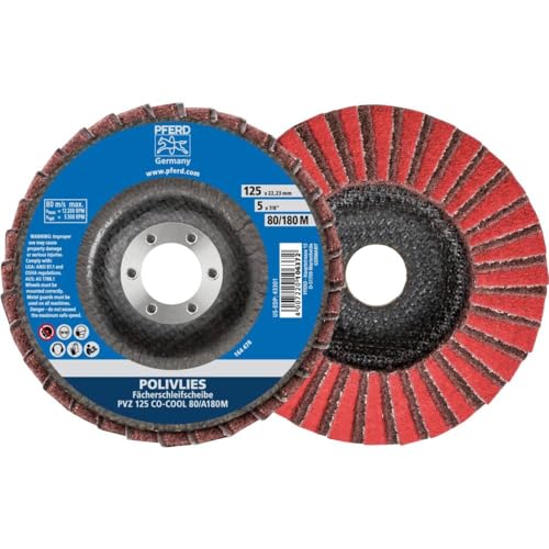 Pferd 44695111 Polivlies Schleifscheibe Fächerscheibe PVZ - Ø 125 mm, Breite: 18 mm, Bohrungsdurchmesser: 22,23