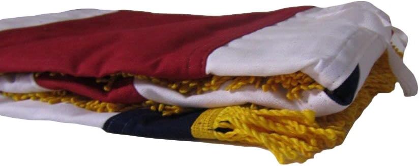 AES 3x5 Embroidered UK United Kingdom British Sleeve Fringe 100% Cotton Flag 3'x5' House Banner Double Stitched Fade Resistant Premium Quality