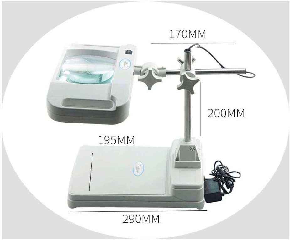 Magnifier,10x Magnifier and Desk Lamp for Hobby, Crafts, Inspection, Reading Books, Magazines, Newspapers, Model Building