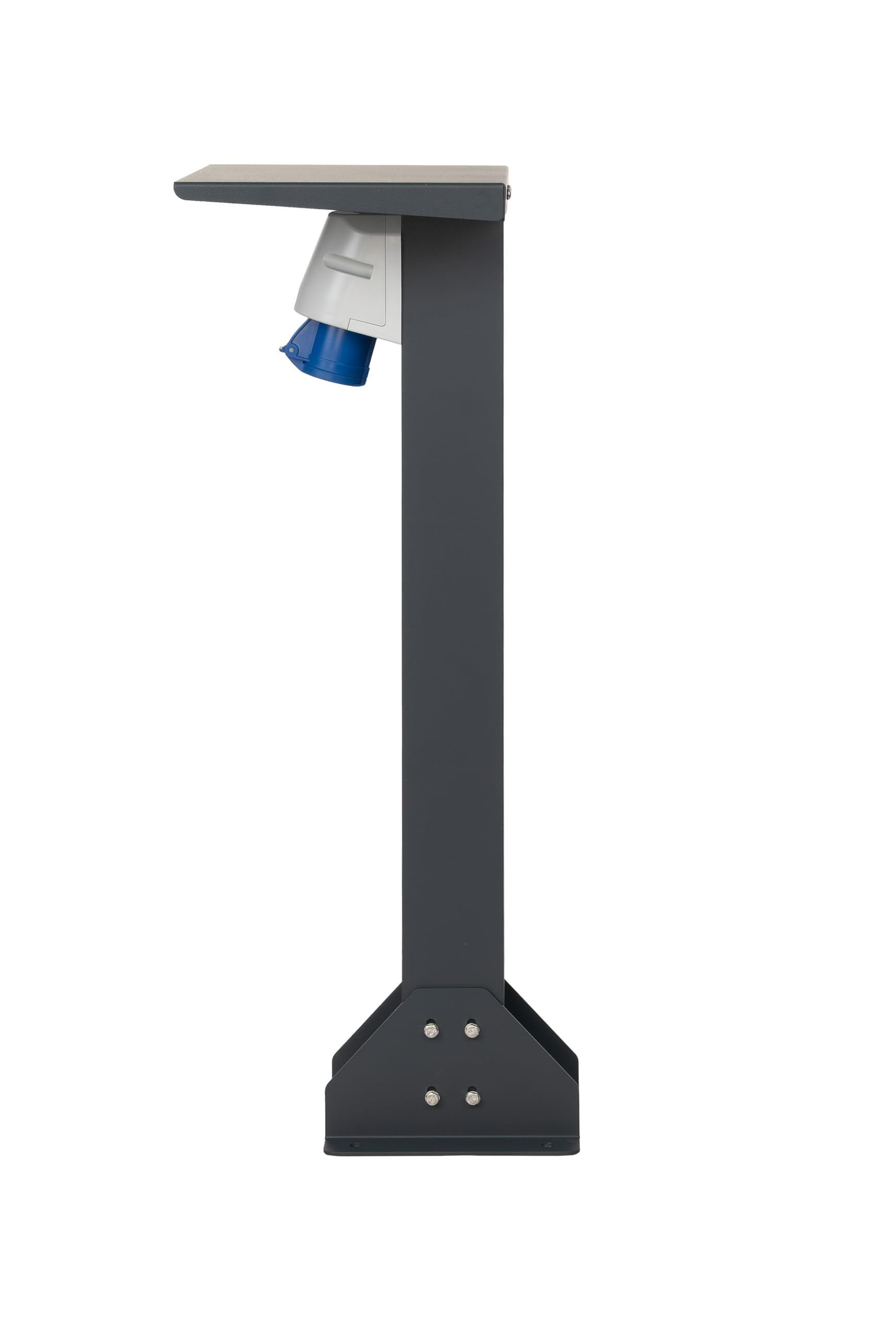 Base de aluminio con enchufe exterior. Columna de enchufes de alta calidad. Enchufe para exterior con pie (CEE 1F, 16 A, 3,7 kW)