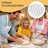 mongtsamz Foremka do ravioli z 19 przegród, Foremka do robienia croquetek, Foremka do ciasta na empanadas, Maszyna do robienia makaronu i albóndigas z PP, Foremka do manti z empanadas i ravioli