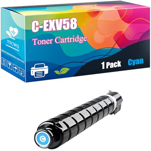 C-EXV58 Toner Cartridge Compatible for Canon imageRUNNER ADVANCE DX C5840i C5850i C5860i C5870i Printers, with Chip, High Yield 71000 Pages, Clear Printing (Cyan)