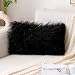 MIULEE Decorative New Luxury Series Style Black Faux Fur Throw Pillow Case Cushion Cover for Sofa Bedroom Car 12 x 20 Inch 30 x 50 cm