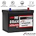 LANGZEIT ASIA Autobatterie 80Ah 12V 650A/EN ASIA Batterie Plus-Pol Rechts 30% mehr Startleistung ersetzt 70Ah 75Ah