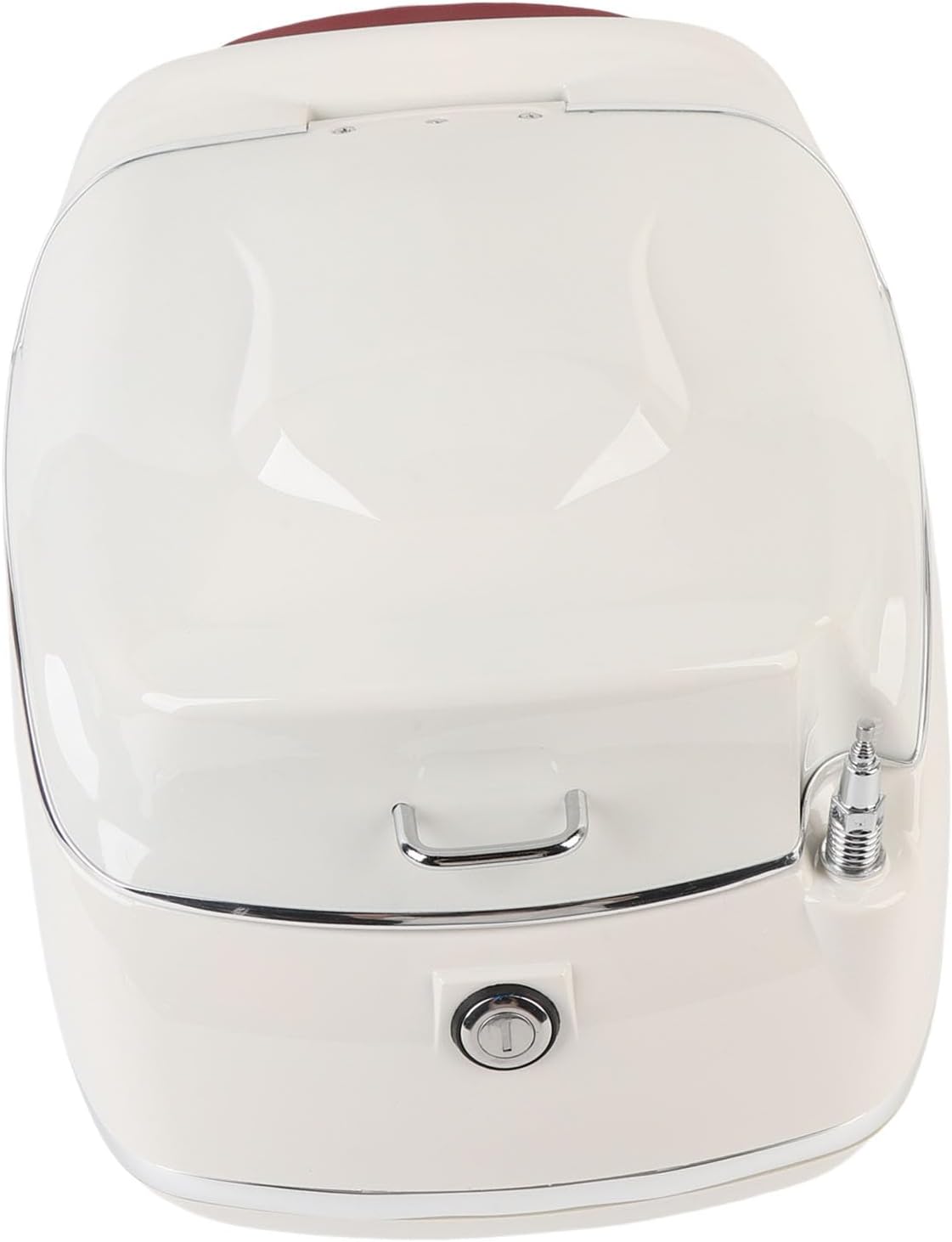38L Top Case Storage Box, Universal Fit for Bike Scooter with Key Lock Mounting Plate White, ABS Material Luggage Rack Trunk (White)