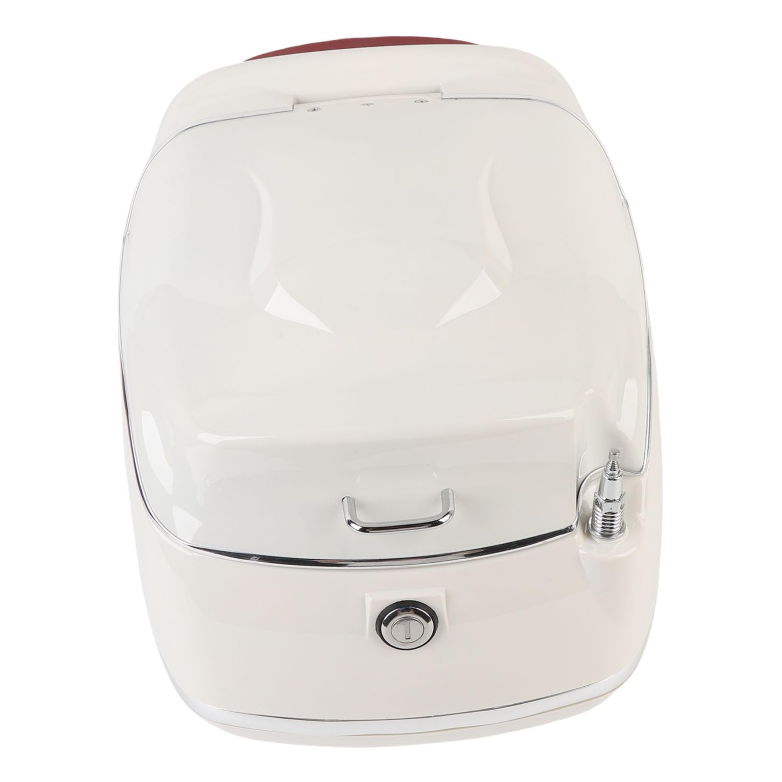 38L Motorrad-Topbox, Wasserdichter Aufbewahrungskoffer für Helme, Universelle Passform, Langlebiges ABS (White)