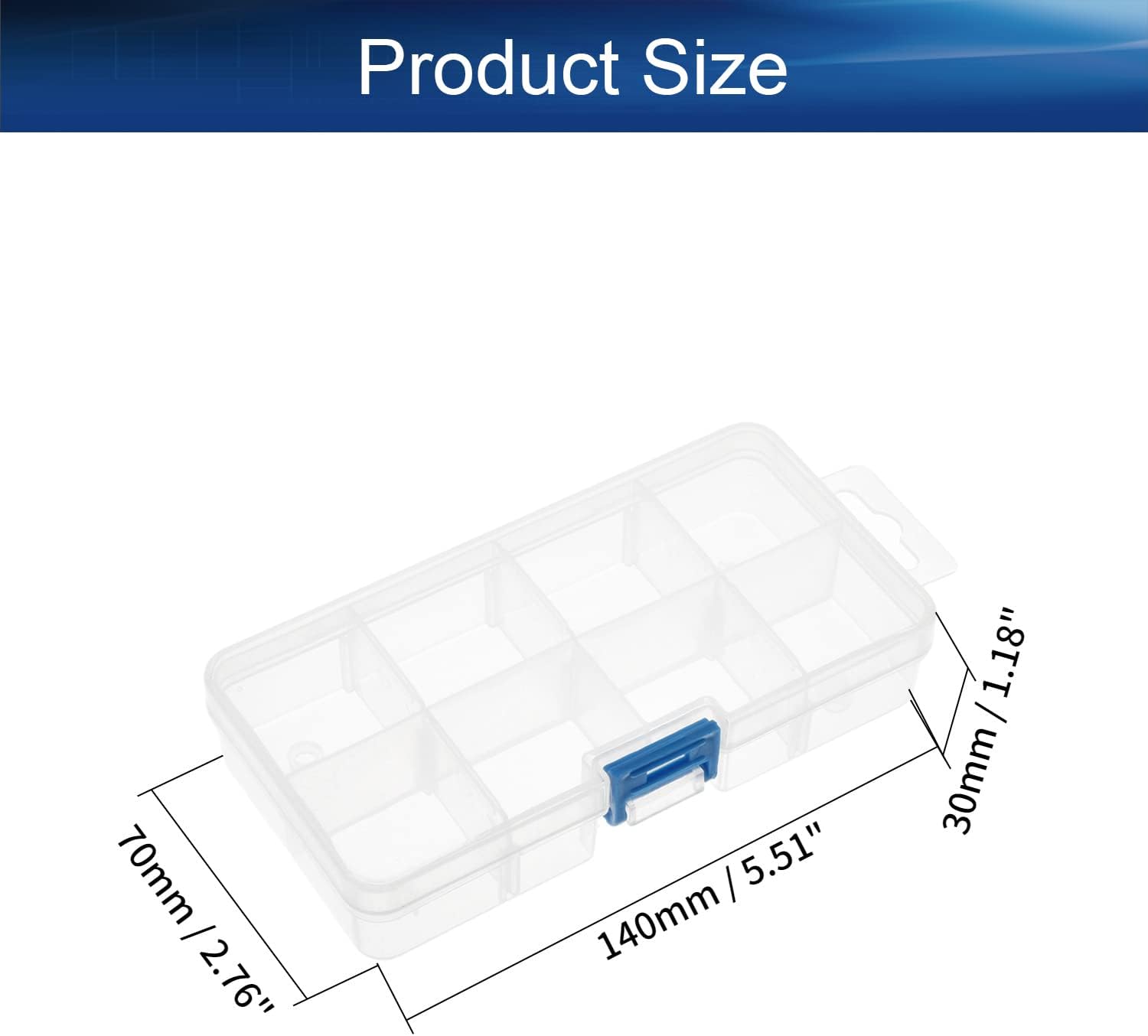 Heyiarbeit 4Pcs Tool Box Tools Organizer Plastic Hardware Box Storage for Hardware, Screws, Bolts, Nuts, Nails, Beads, Jewelry 5.5"x2.8"x1.2" Translucent