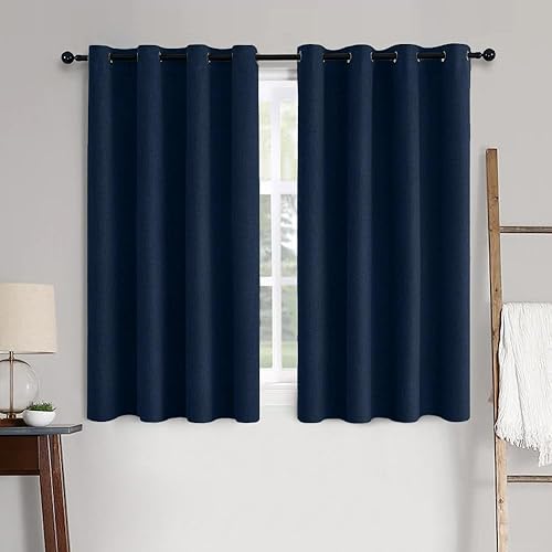 Vista 48 de MIULEE - Cortinas blancas opacas con textura de lino para dormitorio o guardería, con aislamiento térmico, con ojales, para sala y decoración, 52 x