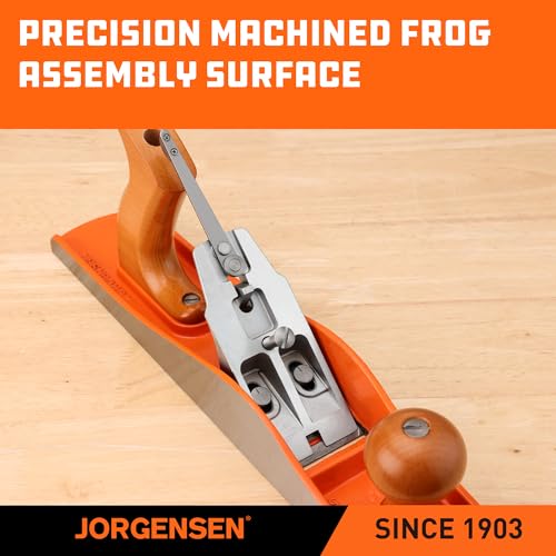Image of JORGENSEN No.5 Wood Planer, Hand Planer for Woodworking, Jack Plane for Flattening, Smoothing - Professional Hand Plane with Ductile Iron Body, Adjustable Cutting Depth, Ergonomic Handle