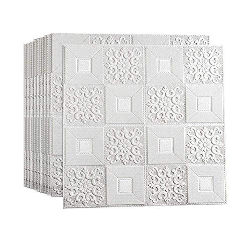 Papel tapiz de pared de ladrillo 3D autoadhesivo paneles decorativos impermeables 70x70cm 10 pzs 2