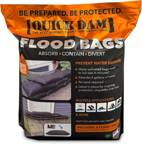 Image of Quick Dam - QD1224-6 Water Activated Flood Bags 1ft x 2ft,(Pack of 60)