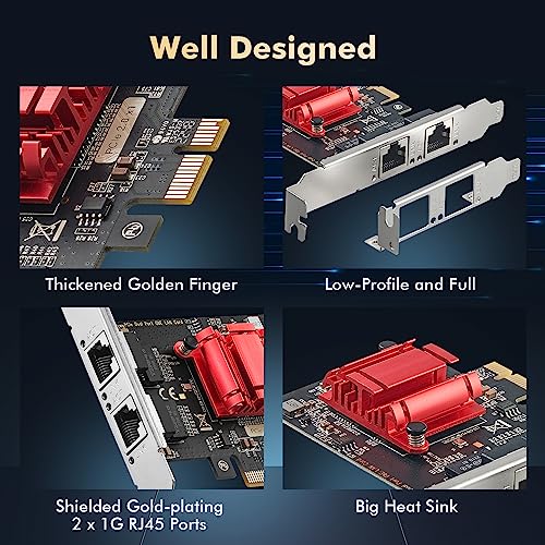 2 Port Gigabit PCIe Network Adapter, Intel 82575/82576 Controller 1000/100Mbps Binardat Ethernet LAN Card for Windows/Linux by Binardat - Used condition - Image 5