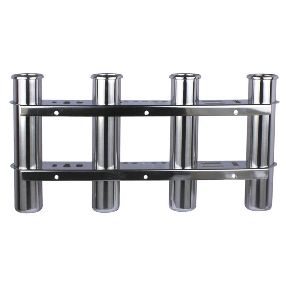 HNULGVI boat rod holders Marine Grade 316 Stainless Steel 4 Tube Fishing Rod Holder Rack for Yacht Boat Storage Organiser Accessories