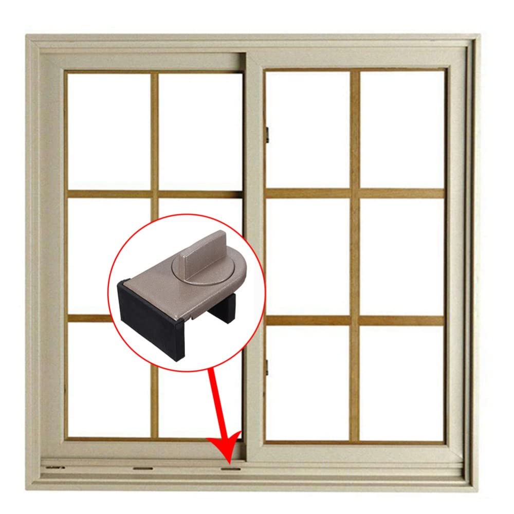 4 Pack Cerradura de seguridad para ventana corredera ajustable, puerta corredera ajustable, protección para niños, cerradura de seguridad para ventanas